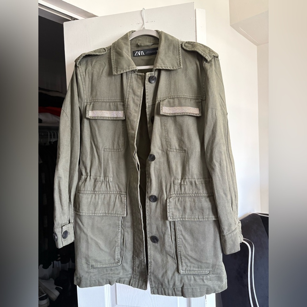 Zara women’s olive Green Military Jacket